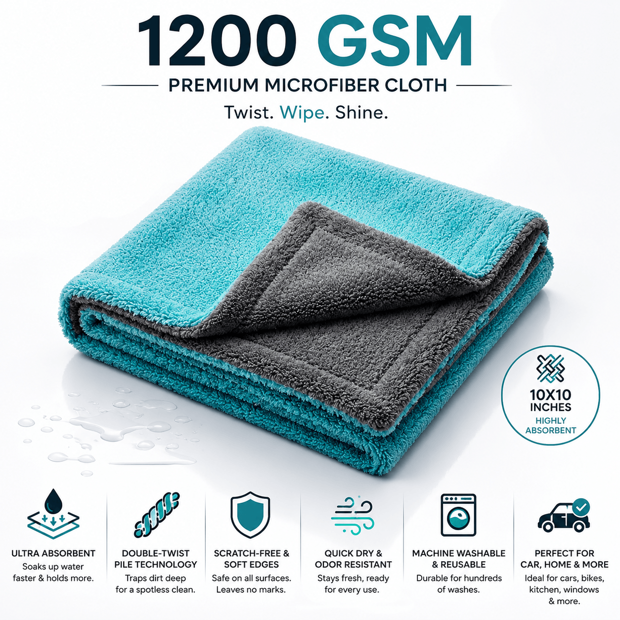 Neobics ProDry 1200 GSM Microfiber Cloth